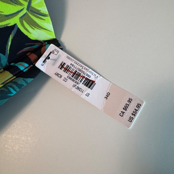 Victoria’s Secret Bikini Set Tropical Push Up Size Medium, 34D New With Tags - Picture 5 of 11